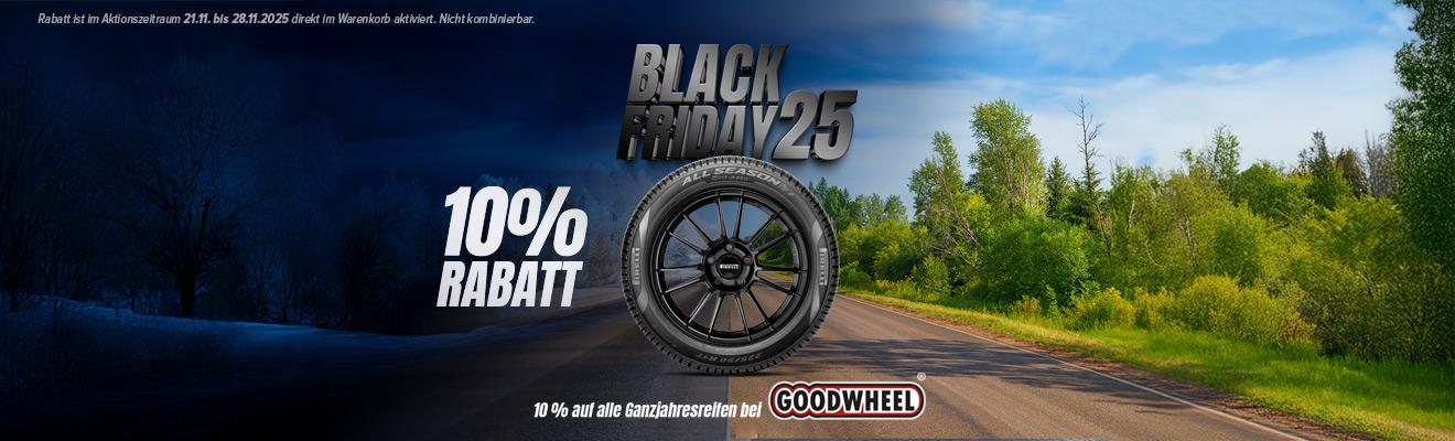 Black Friday bei Goodwheel: 10 Prozent Rabatt auf Ganzjahresreifen