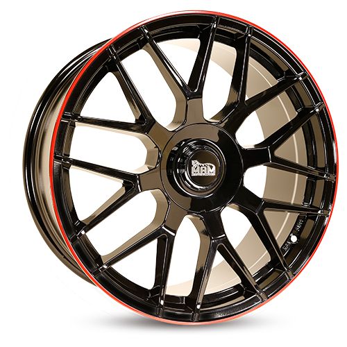 MAM WHEELS MAM GT1 black painted lip red 8.0Jx18 5x100 ET45