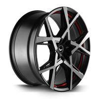 BARRACUDA PROJECT X Black brushed Surface undercut Trimline red 10.0Jx22 5x120 ET40