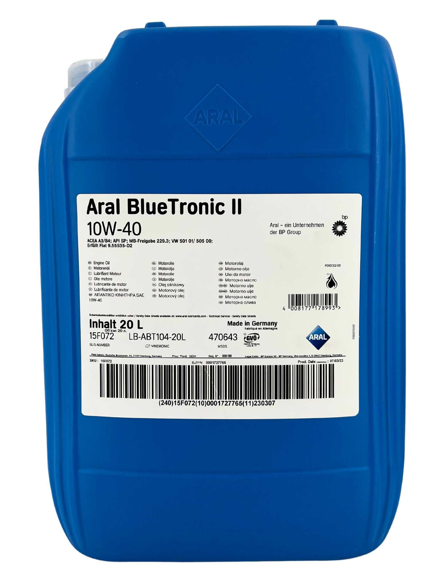 Aral BlueTronic II 10W-40 20 Liter 