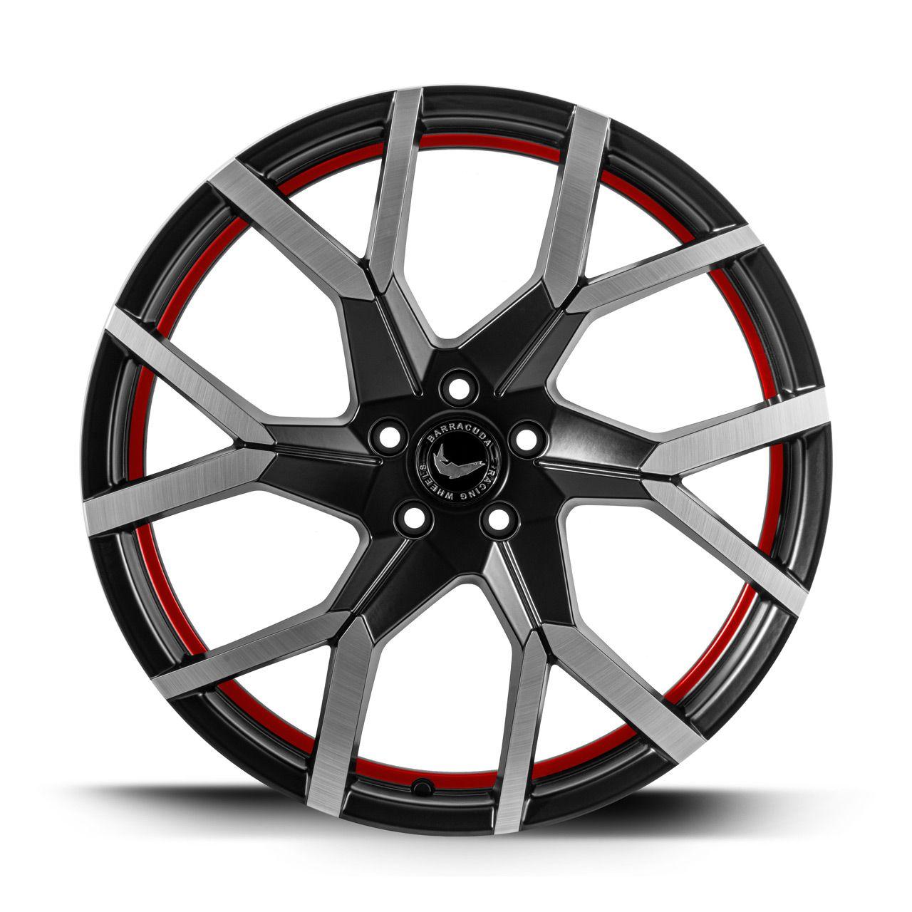 BARRACUDA TZUNAMEE EVO dark Gunmetal brushed undercut Trimline red 9.0Jx20 5x112 ET35