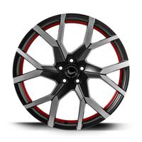 BARRACUDA TZUNAMEE EVO dark Gunmetal brushed undercut Trimline red 9.0Jx20 5x112 ET35