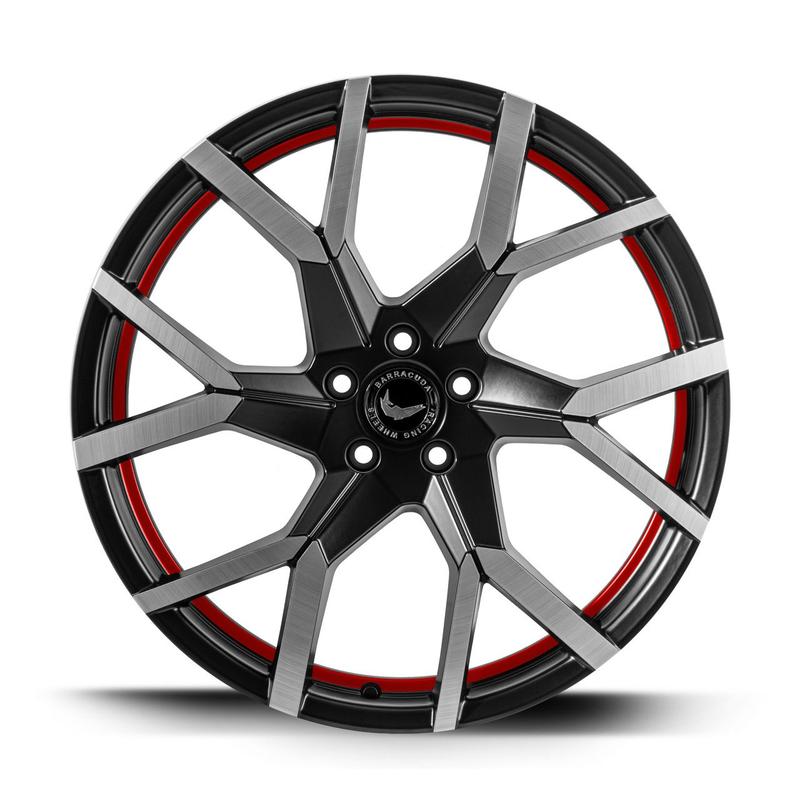 BARRACUDA TZUNAMEE EVO dark Gunmetal brushed undercut Trimline red 9.0Jx20 5x112 ET35
