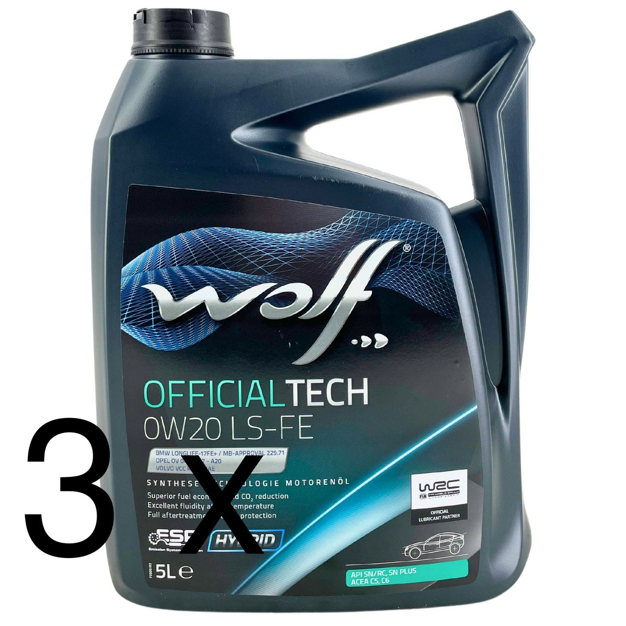 Wolf OfficialTech 0W-20 LS-FE 3x5 Liter