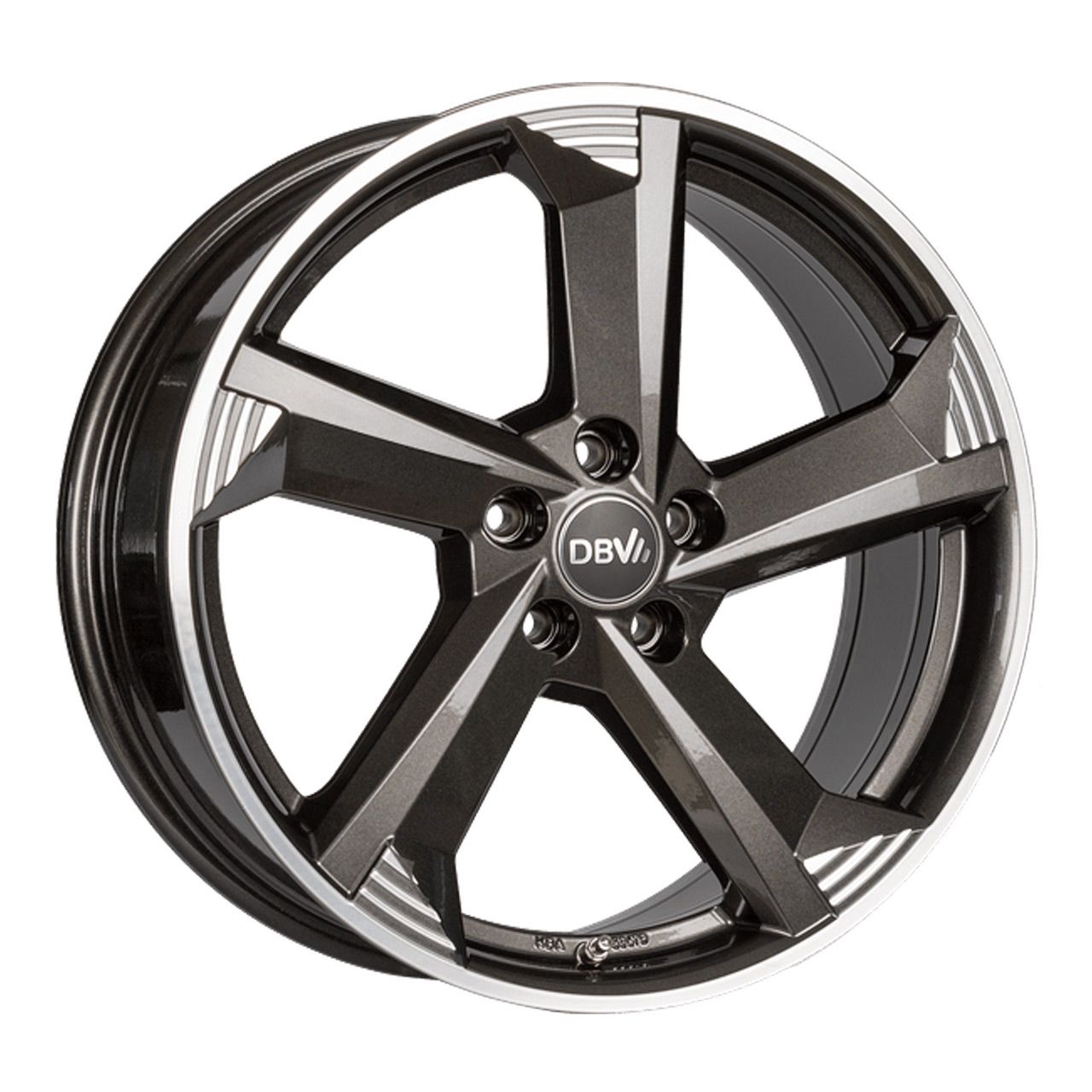DBV TORINO III anthrazit glänzend front poliert 7.5Jx17 5x108 ET45