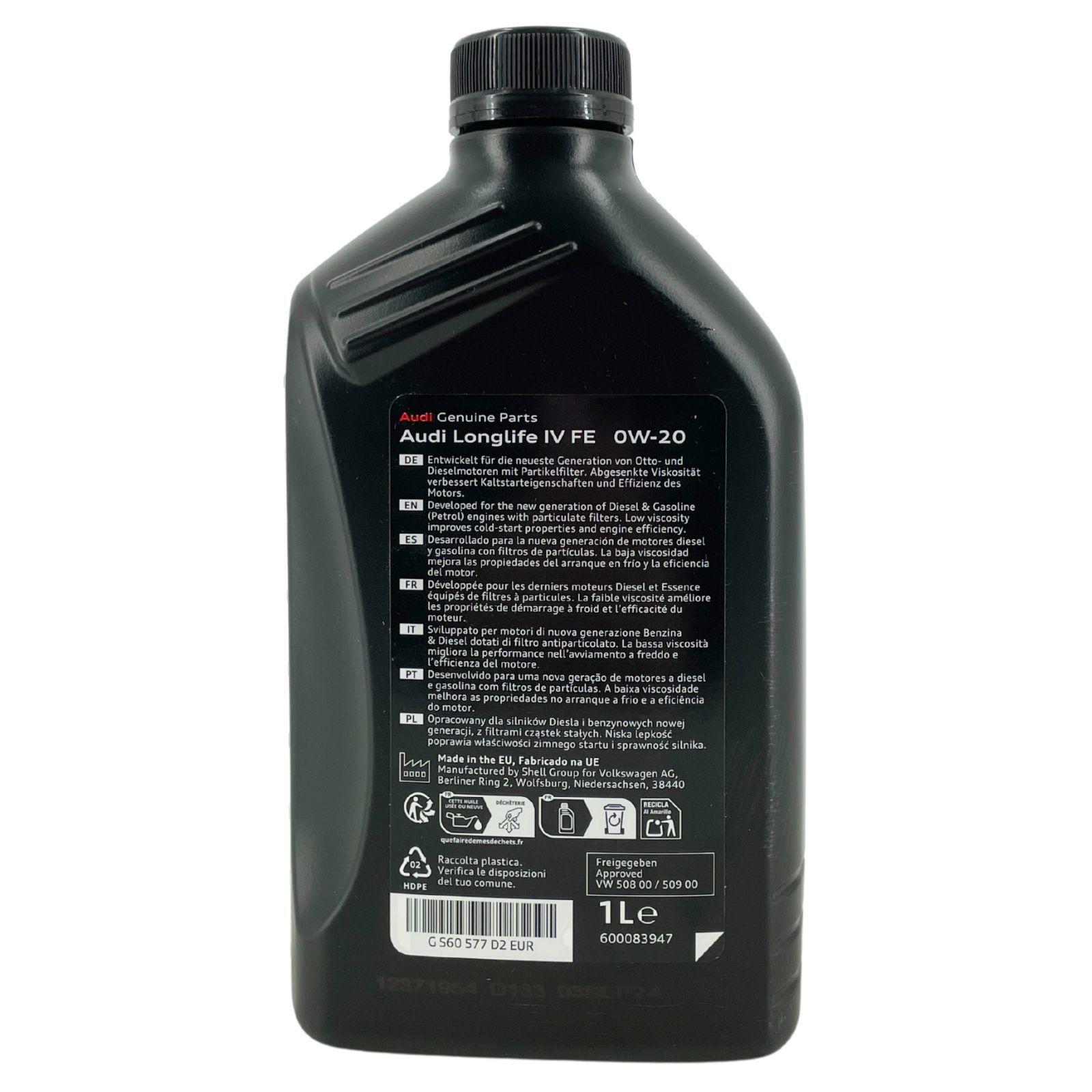 Original Audi 0W-20 LongLife IV FE 508.00 / 509.00 7x1 Liter