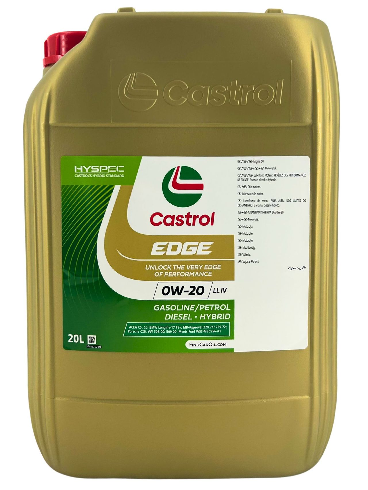 Castrol Edge 0W-20 LL IV 20 Liter Castrol Edge 0W-20 LL IV 20 Liter