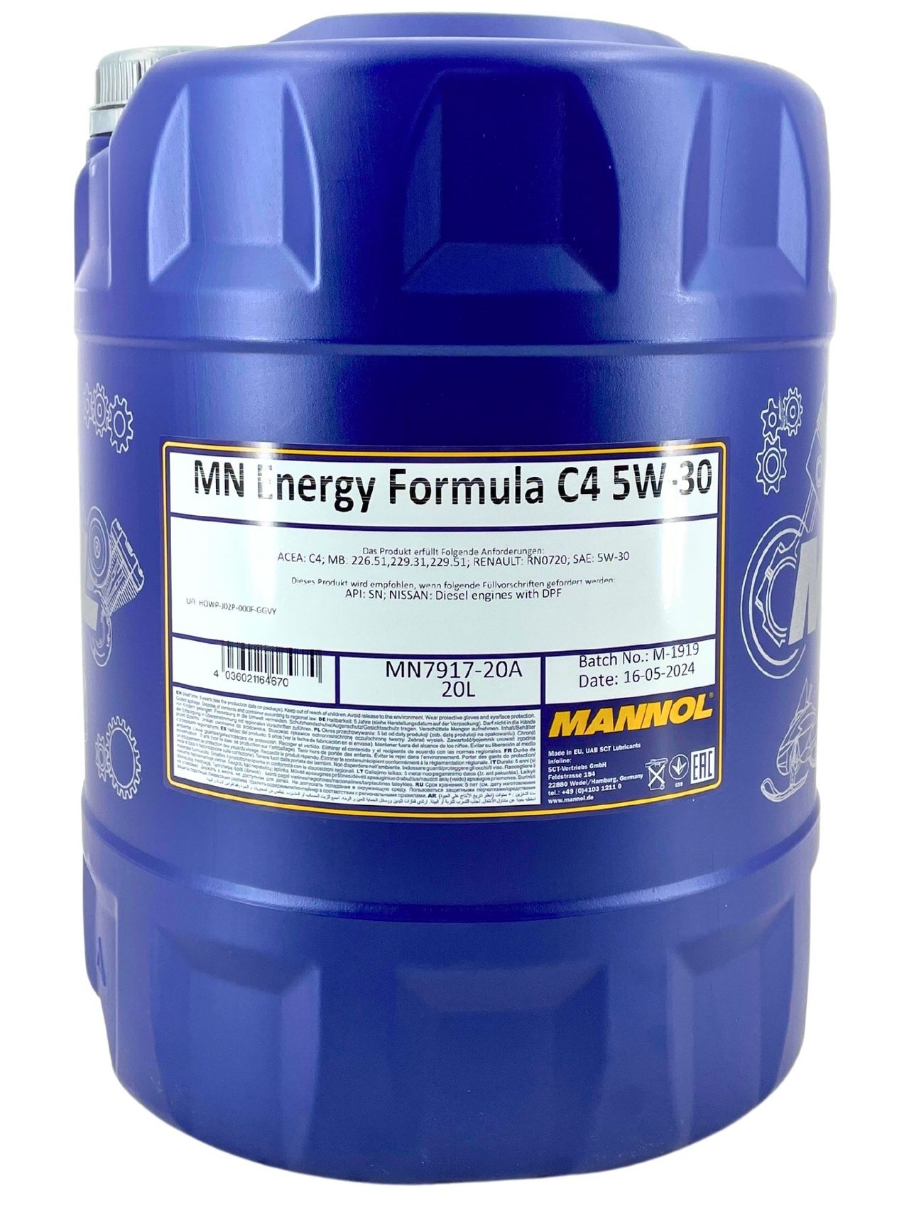 Mannol Energy Formula C4 5W-30 20 Liter