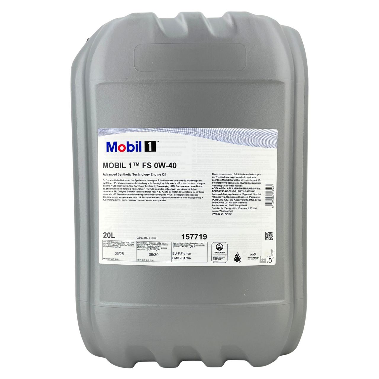 Mobil 1 FS 0W-40 20 Liter