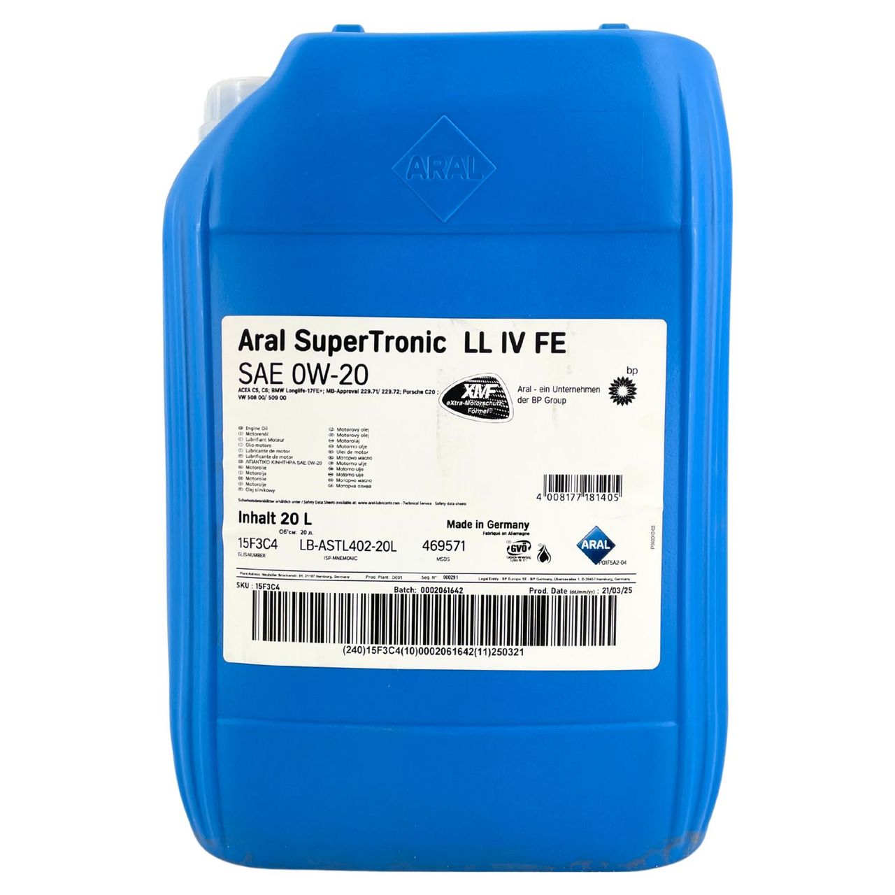 Aral SuperTronic LL IV FE 0W-20 20 Liter