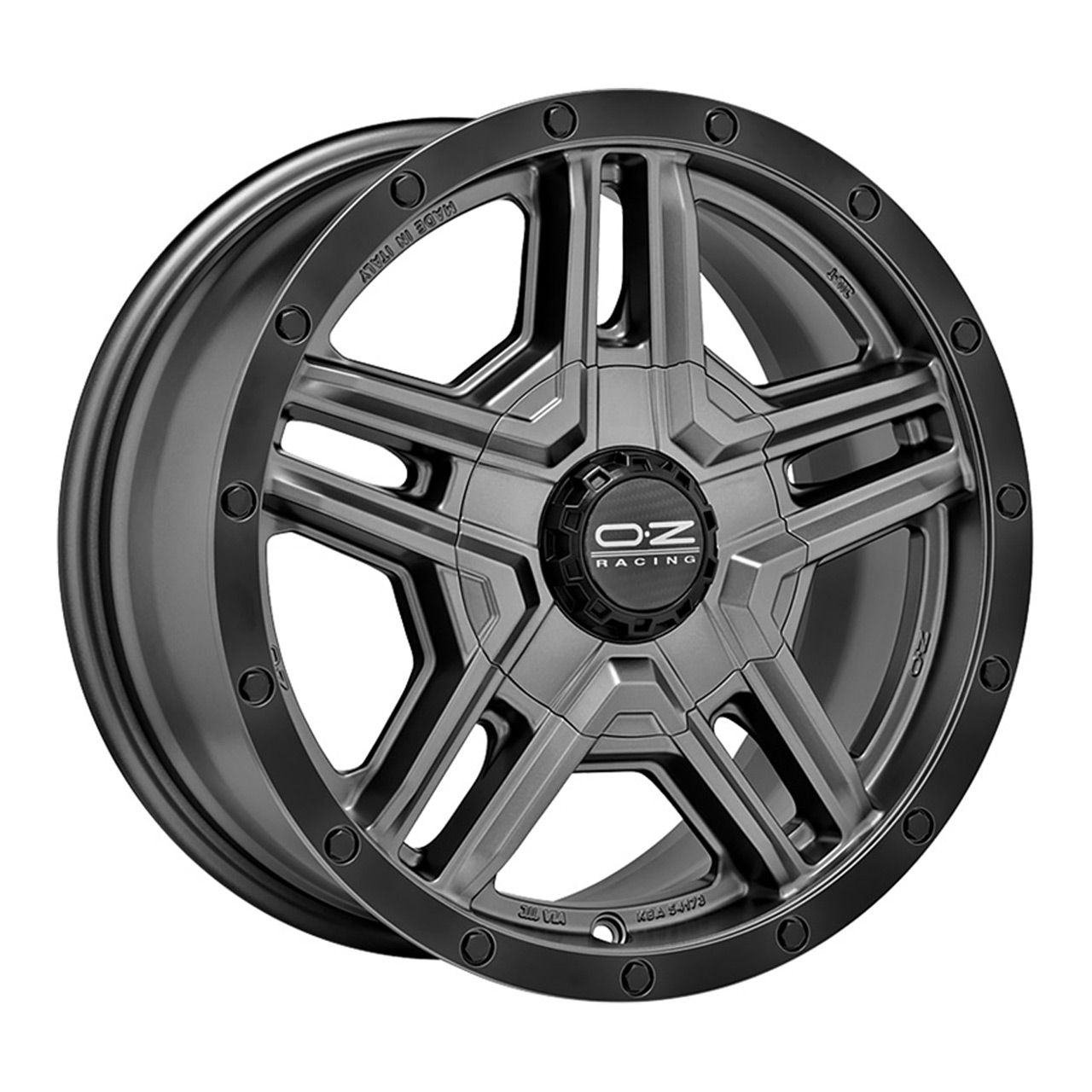 OZ RALLY ADVENTURE matt dark graphite black lip + rivets 8.0Jx17 5x127 ET20