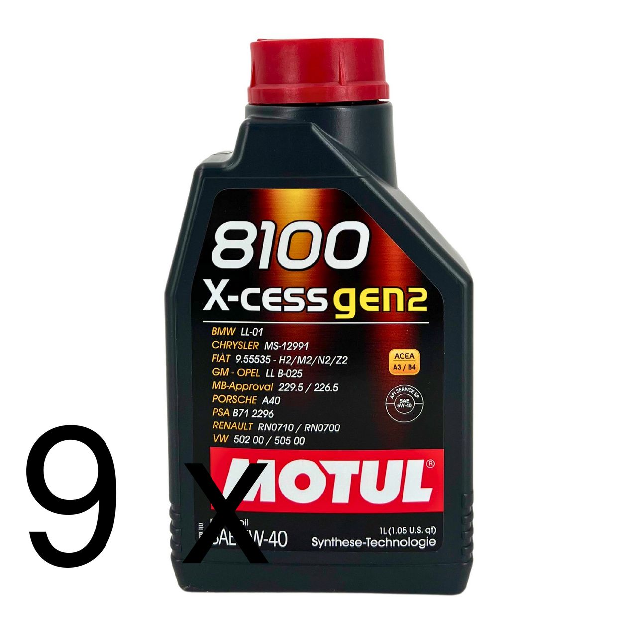 Motul 8100 X-cess GEN2 5W-40 9x1 Liter