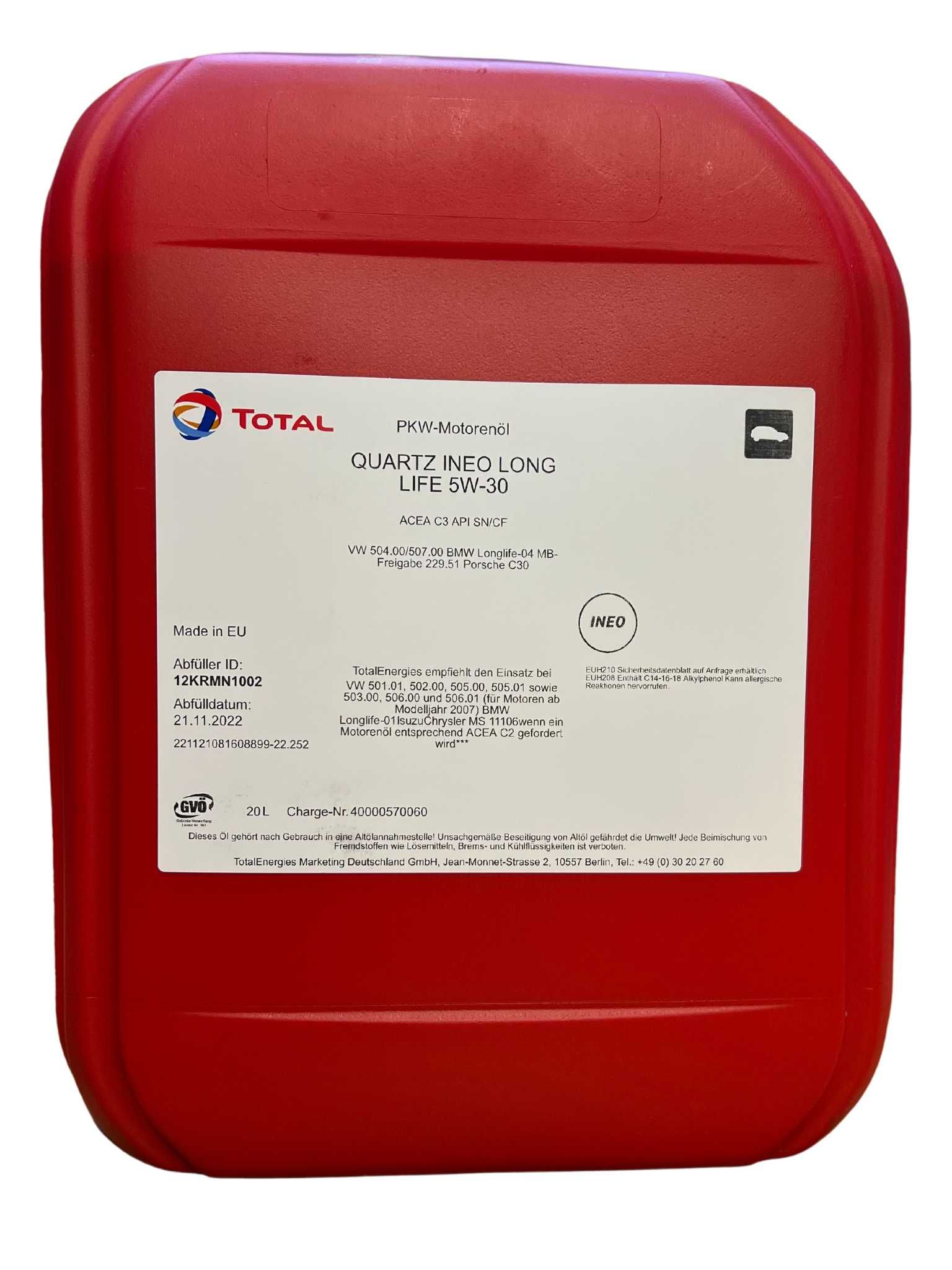 Total Quartz Ineo Longlife 5W-30 20 Liter
