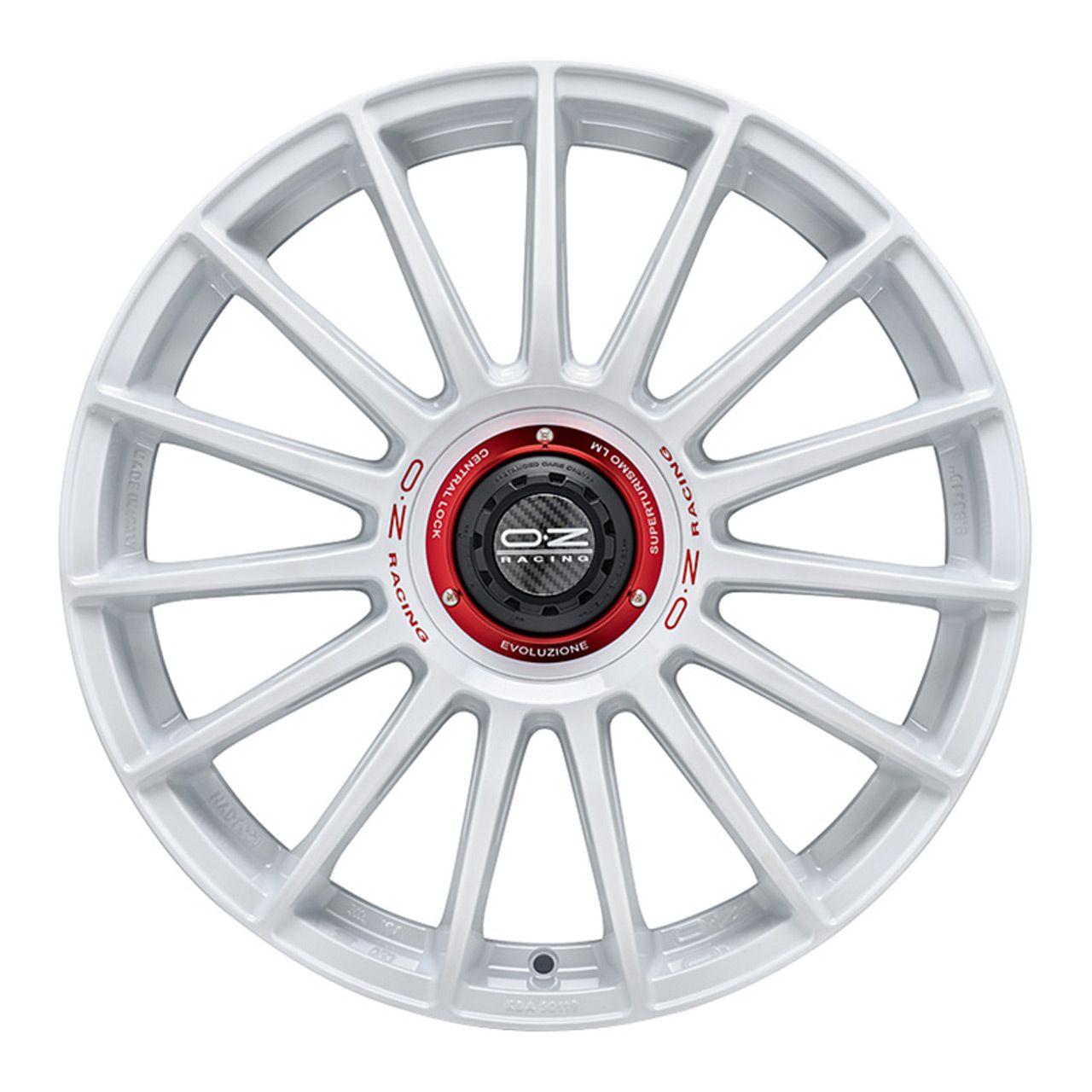 OZ SUPERTURISMO EVOLUZIONE WRC race white + red lettering 8.5Jx19 5x112 ET38