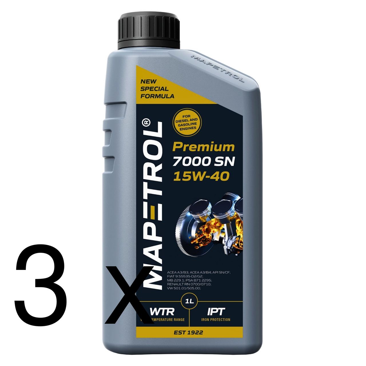 Mapetrol Premium 7000 SN 15W-40 3x1 Liter Mapetrol Premium 7000 SN 15W-40 3x1 Liter
