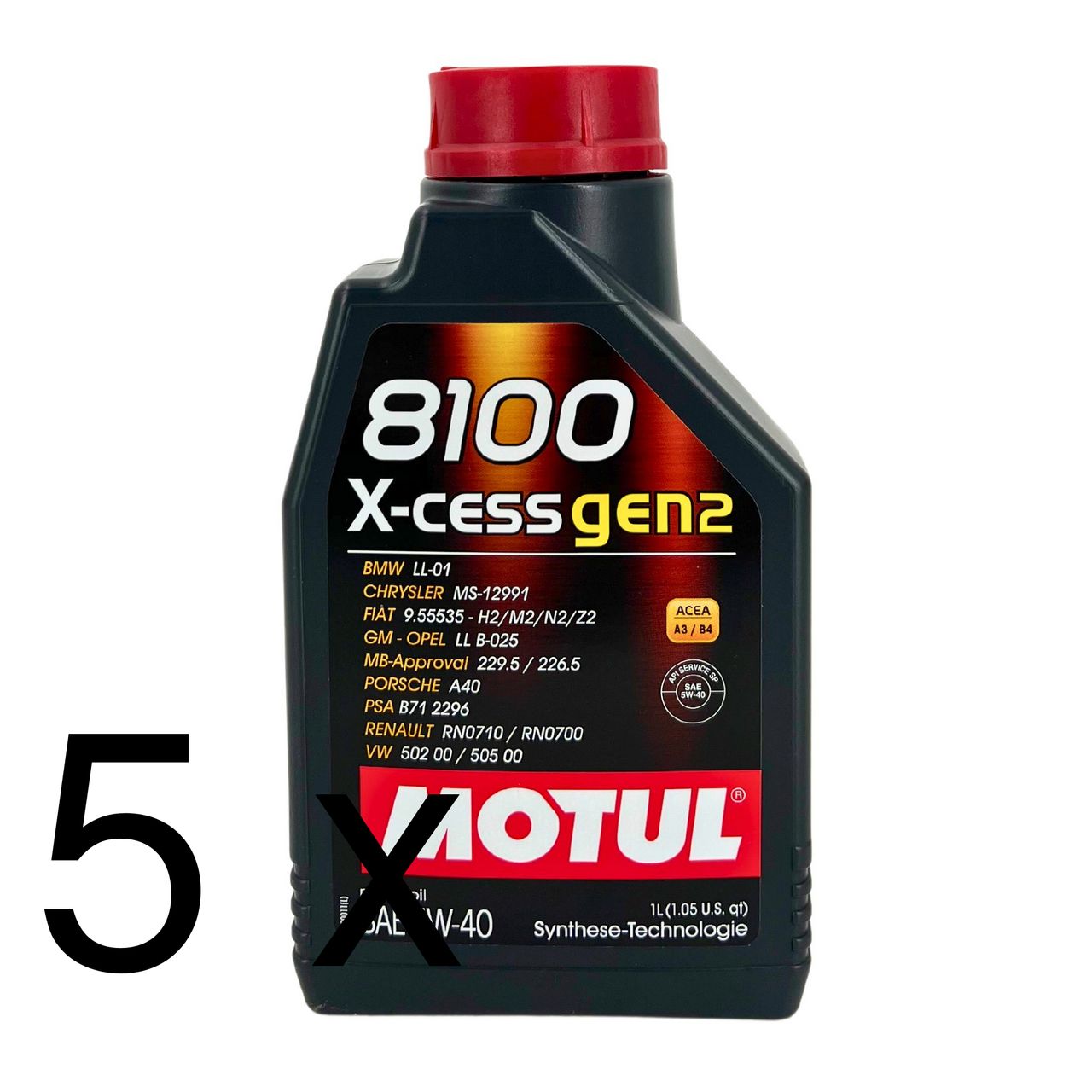 Motul 8100 X-cess GEN2 5W-40 5x1 Liter Motul 8100 X-cess GEN2 5W-40 5x1 Liter