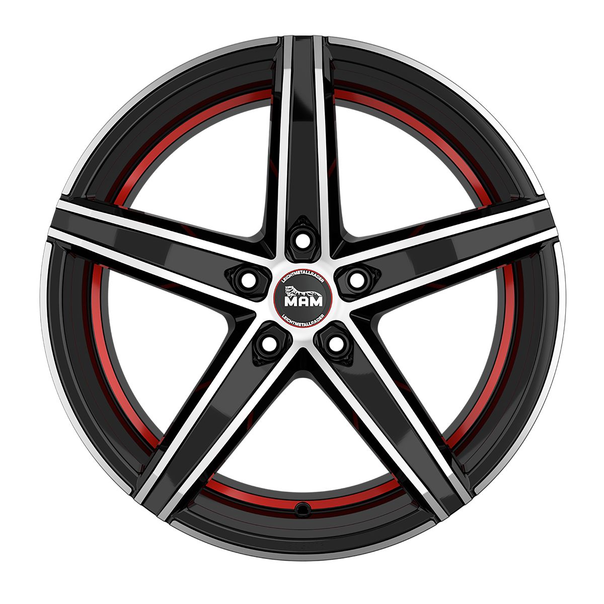 MAM WHEELS MAM OX-18 black front polished red inside 8.5Jx19 5x120 ET35