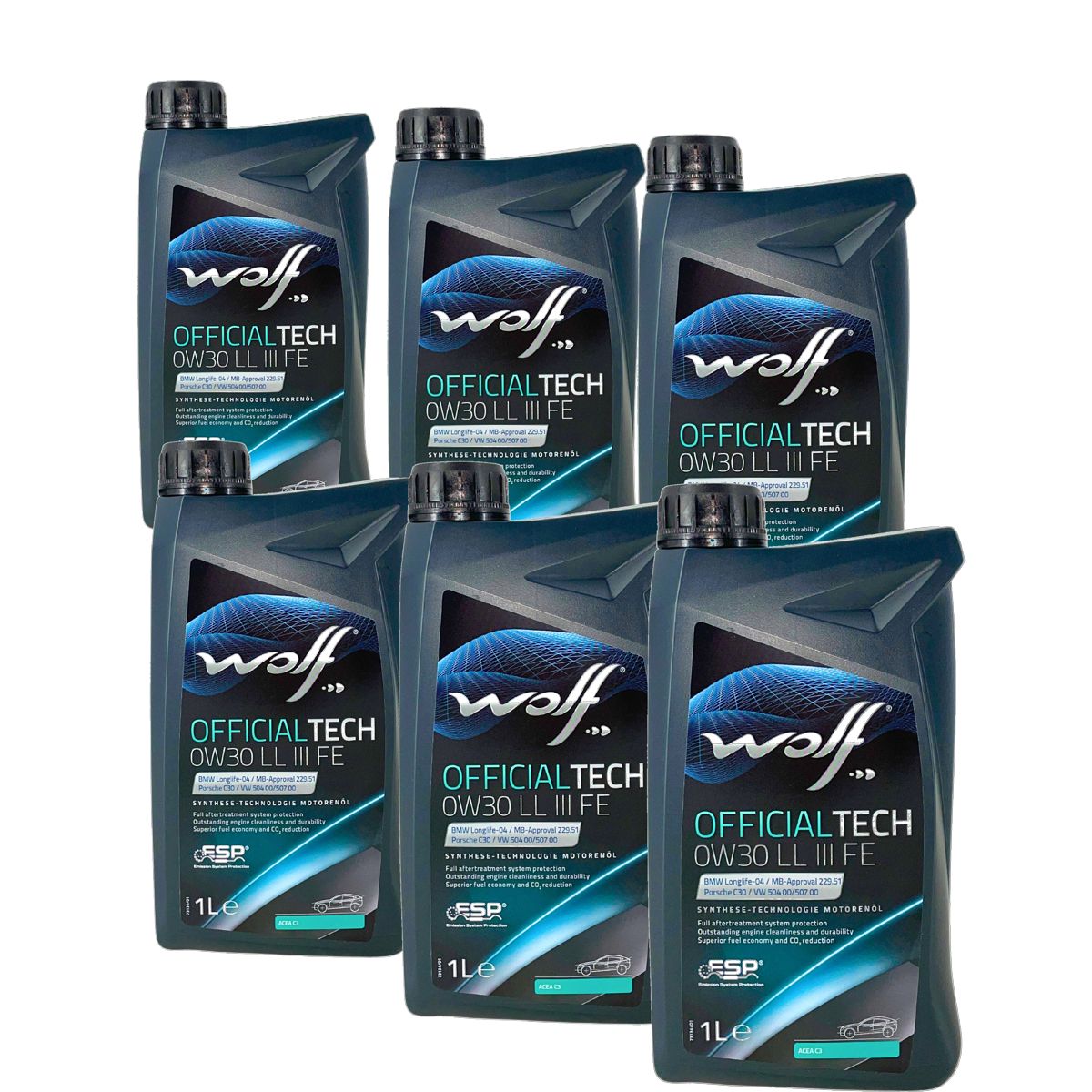 Wolf OfficialTech 0W-30 LL III FE 6x1 Liter