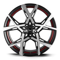 BARRACUDA PROJECT X Black brushed Surface undercut Trimline red 10.0Jx22 5x120 ET40