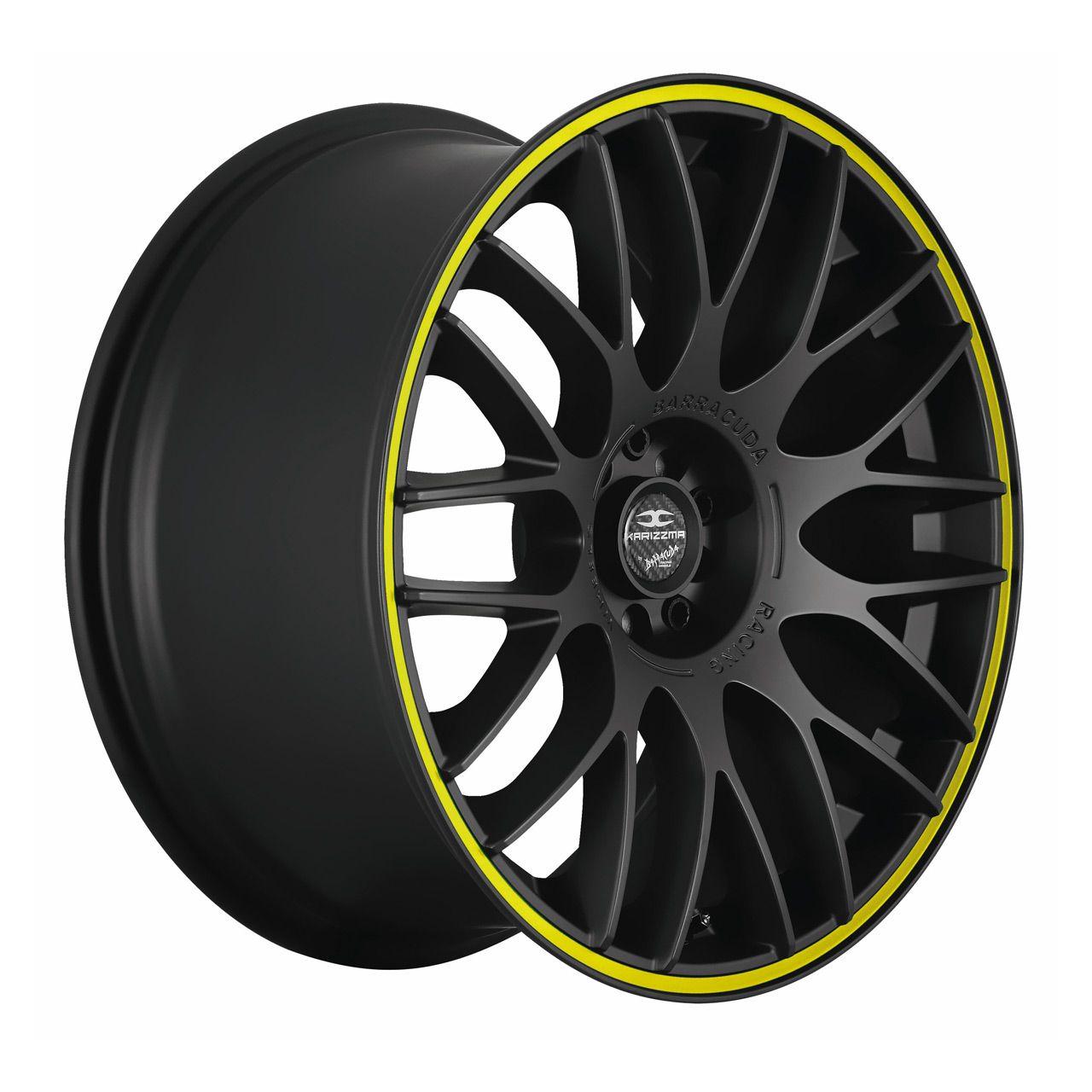 BARRACUDA KARIZZMA mattblack puresports color trim gelb 8.0Jx18 4x100+108 ET38