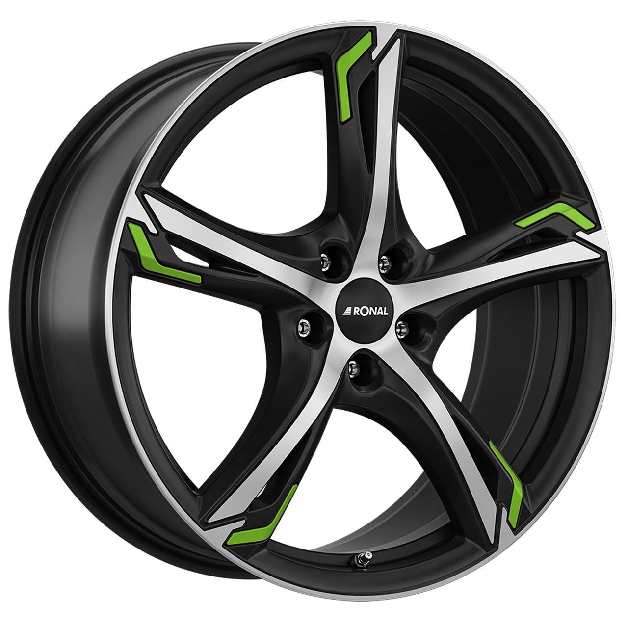 RONAL RONAL R62 GREEN jetblack-matt-frontkopiert 8.0Jx19 5x108 ET45