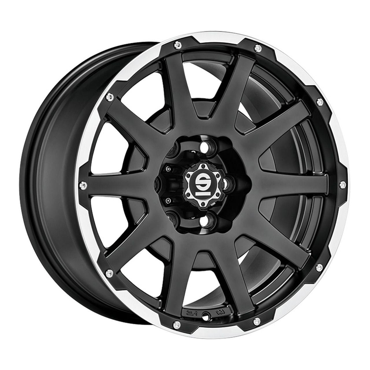 SPARCO DAKAR matt black lip polished + revits 8.5Jx18 5x120 ET42