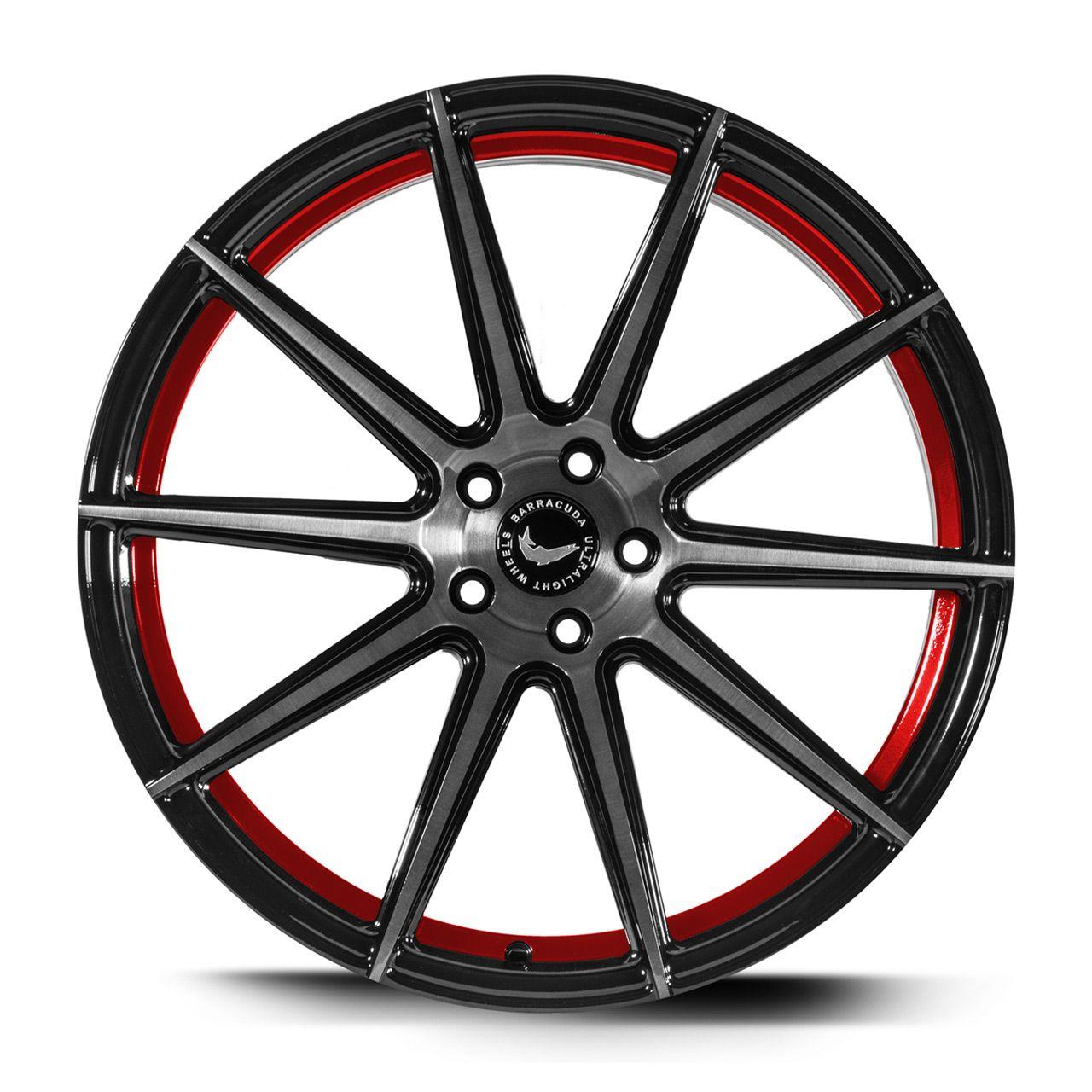 BARRACUDA PROJECT 2.0 silver brushed/ undercut Color Trim rot 9.0Jx20 5x112 ET35