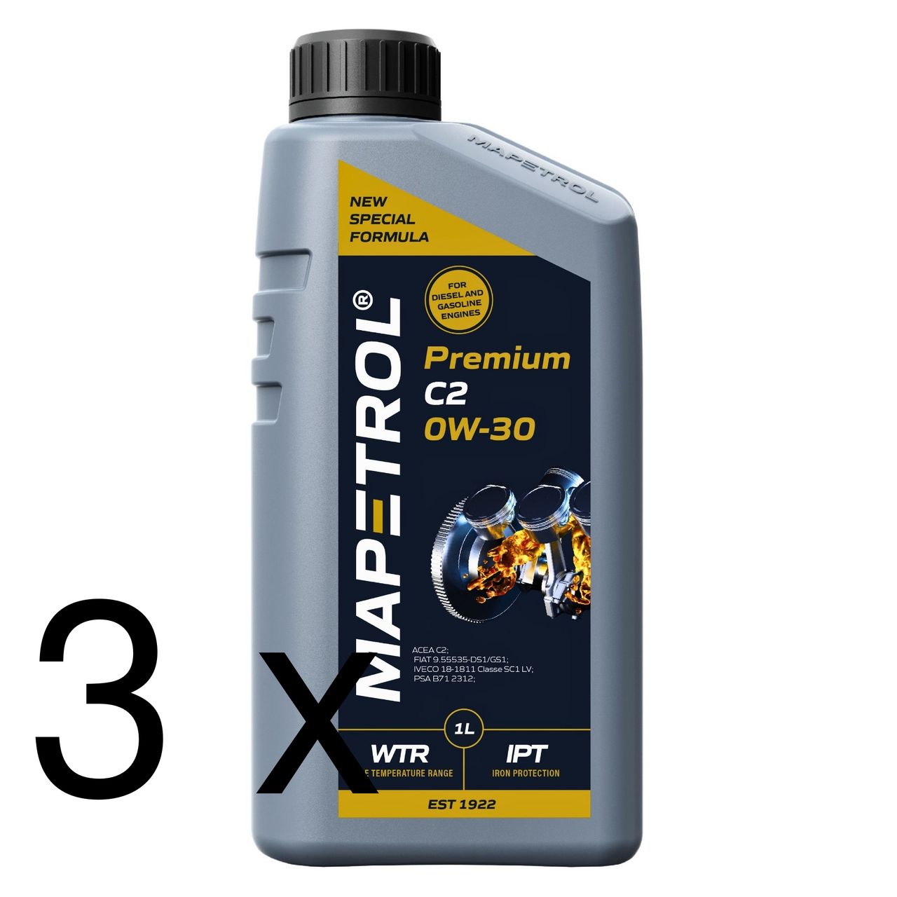 Mapetrol Premium C2 0W-30 3x1 Liter