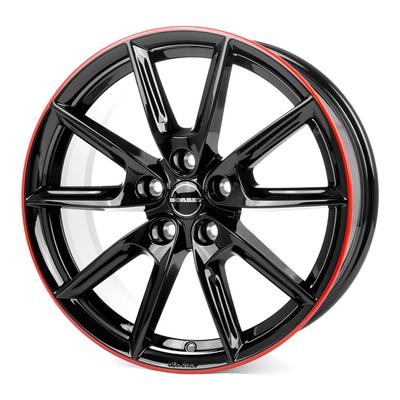 BORBET DESIGN LX19 black glossy red ring 8.0Jx19 5x108 ET45