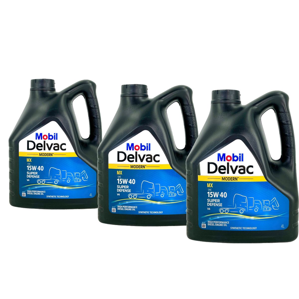 Mobil Delvac Modern MX 15W-40 Super Defense V4 3x4 Liter