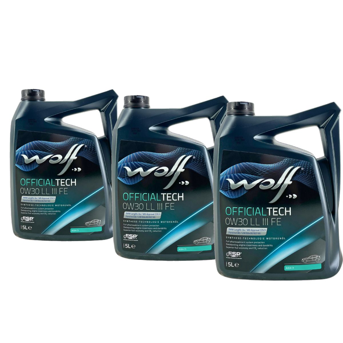 Wolf OfficialTech 0W-30 LL III FE 3x5 Liter