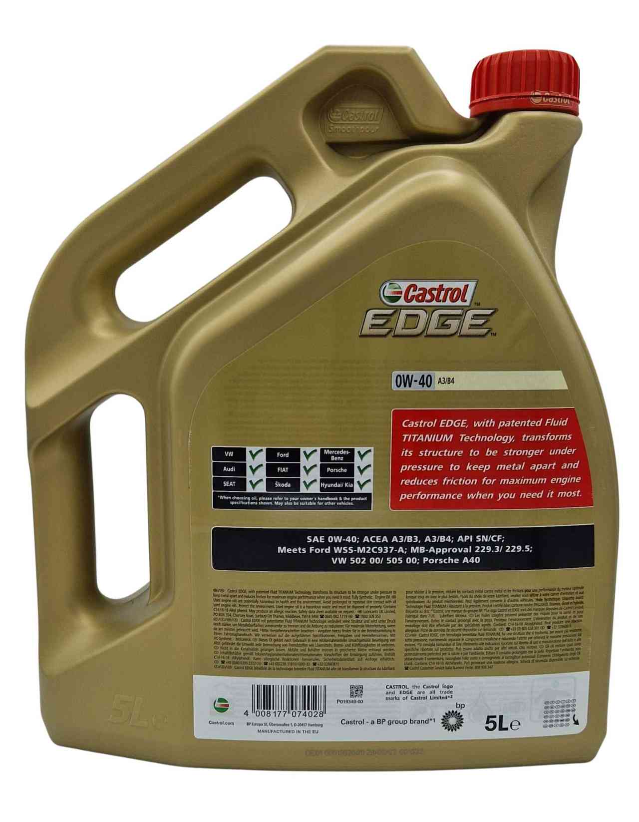 Castrol Edge 0W-40 A3/B4 5 Liter