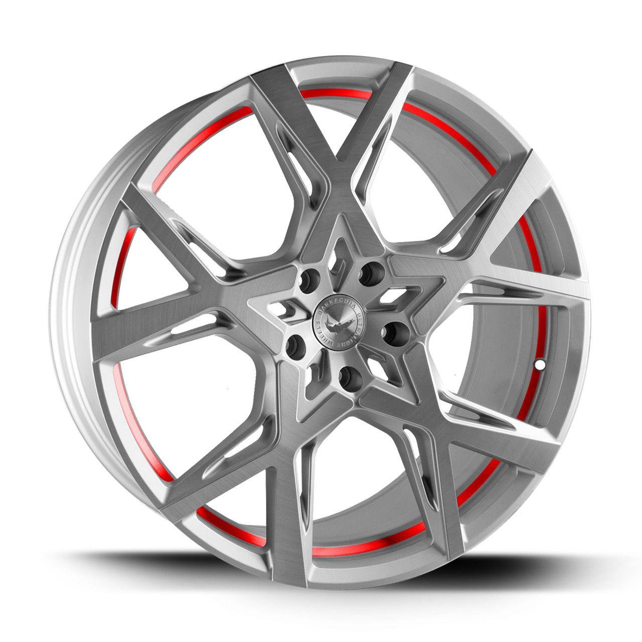 BARRACUDA PROJECT X Silver-brushed-Surface undercut Trimline red 10.0Jx22 5x120 ET40