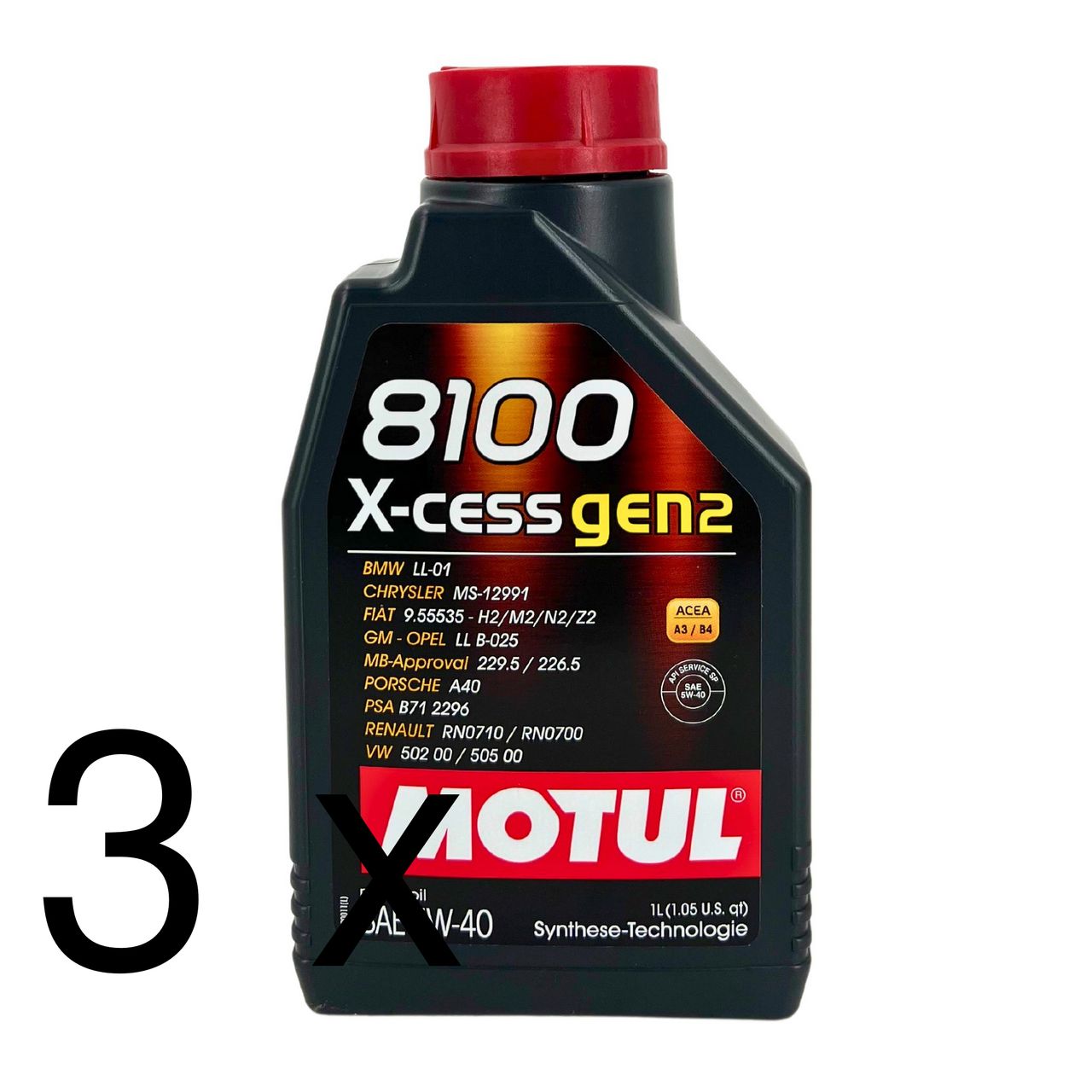 Motul 8100 X-cess GEN2 5W-40 3x1 Liter Motul 8100 X-cess GEN2 5W-40 3x1 Liter