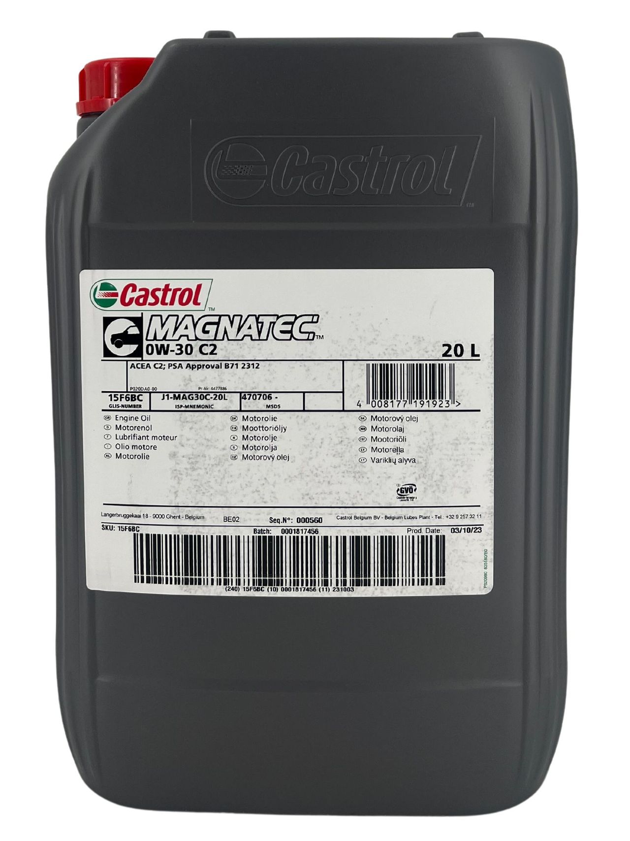 Castrol Magnatec 0W-30 C2 20 Liter Castrol Magnatec 0W-30 C2 20 Liter
