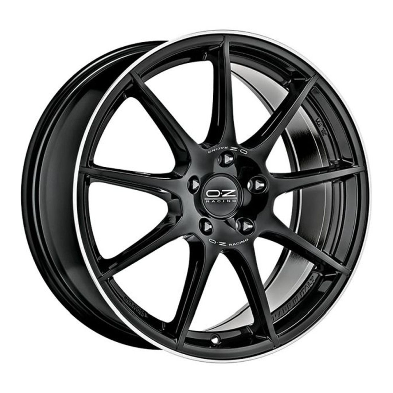 OZ VELOCE GT GLOSS BLACK D. CUT+SI 8.0Jx18 5x112 ET35