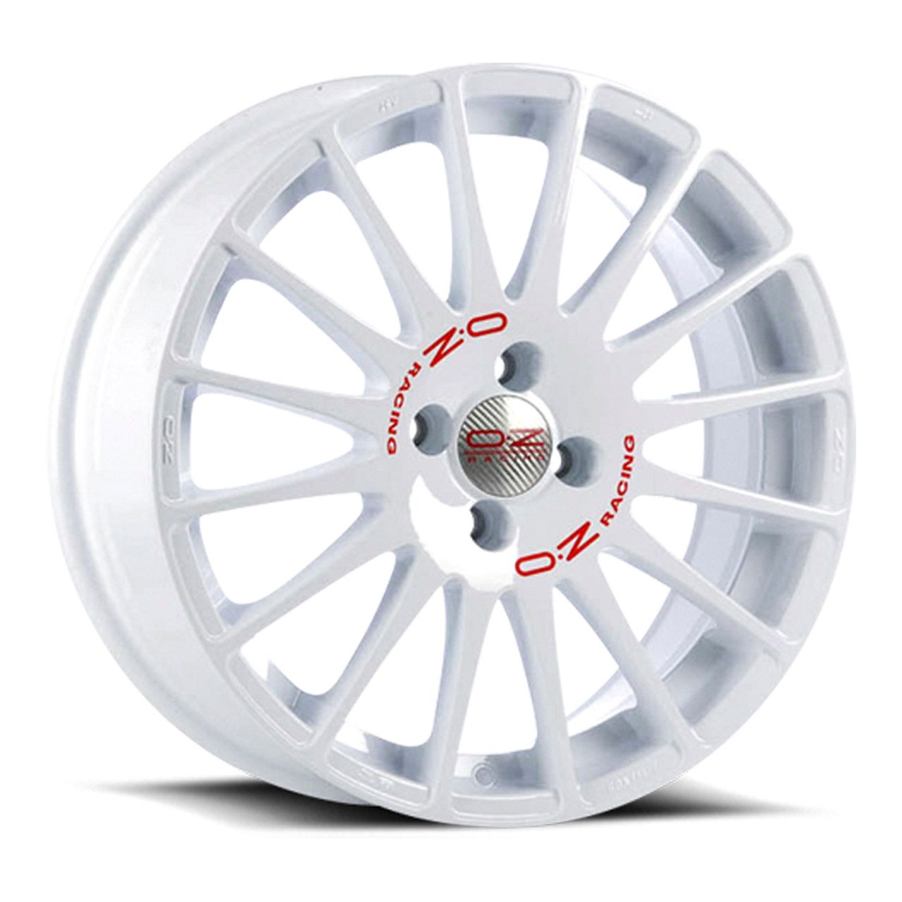 OZ SUPERTURISMO WRC race white + red lettering 7.0Jx17 4x100 ET40