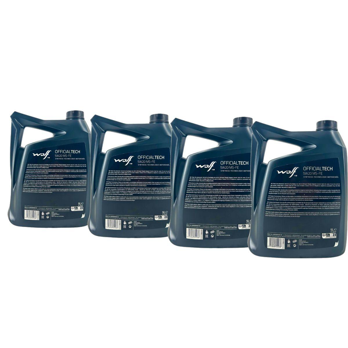Wolf OfficialTech 5W-20 MS-FE 4x5 Liter