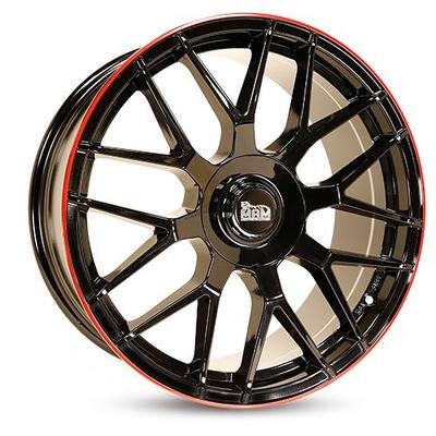 MAM WHEELS MAM GT1 black painted lip red 8.0Jx18 5x100 ET45