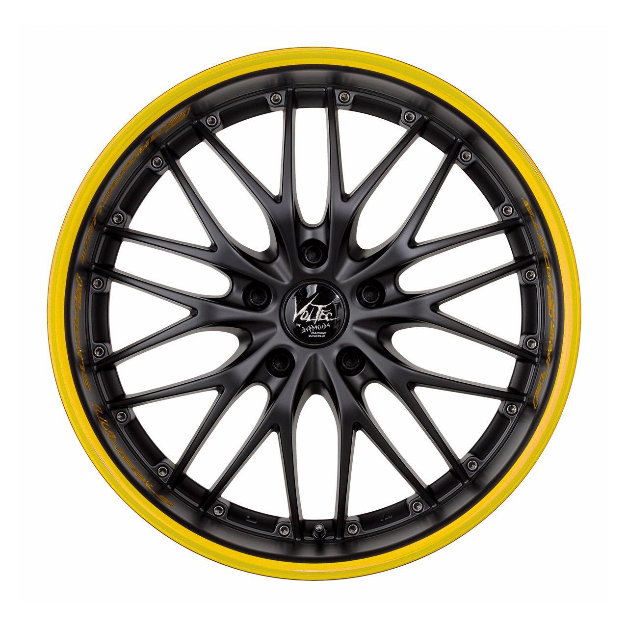 BARRACUDA VOLTEC T6 mattblack puresports color trim gelb 9.0Jx18 5x120 ET35