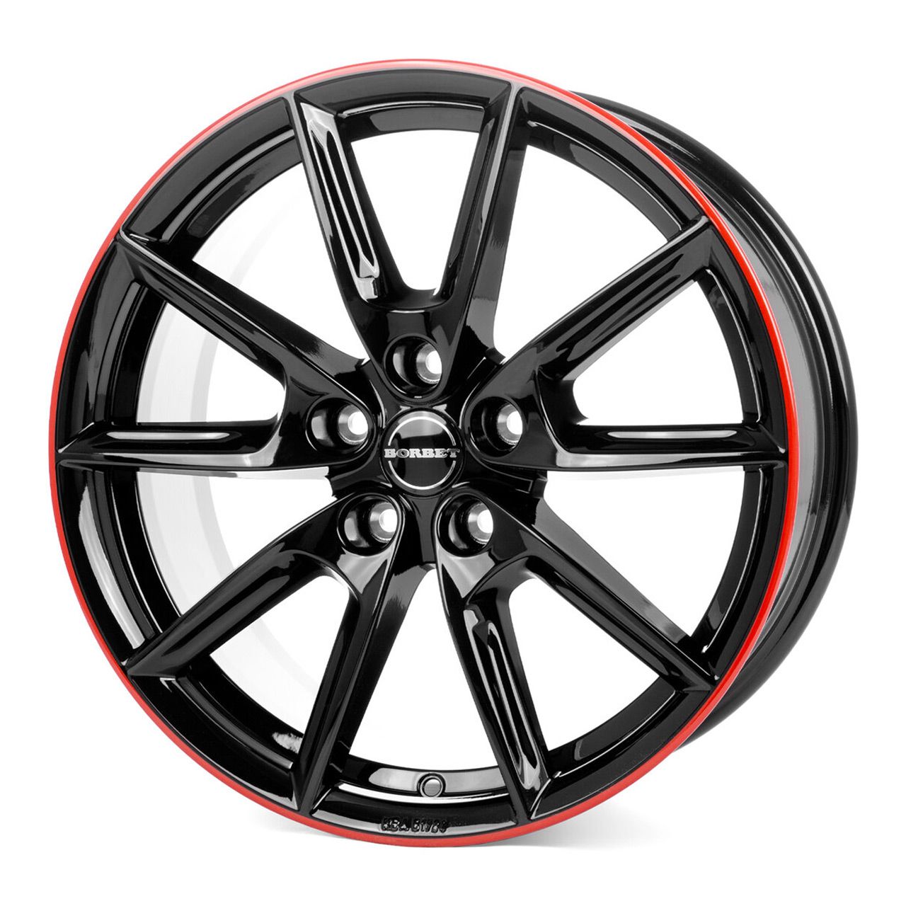 BORBET DESIGN LX19 black glossy red ring 8.0Jx19 5x112 ET44