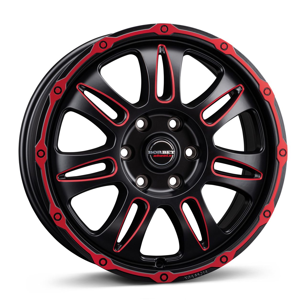BORBET DESIGN CW8 red rim window polished matt 8.0Jx18 5x120 ET52