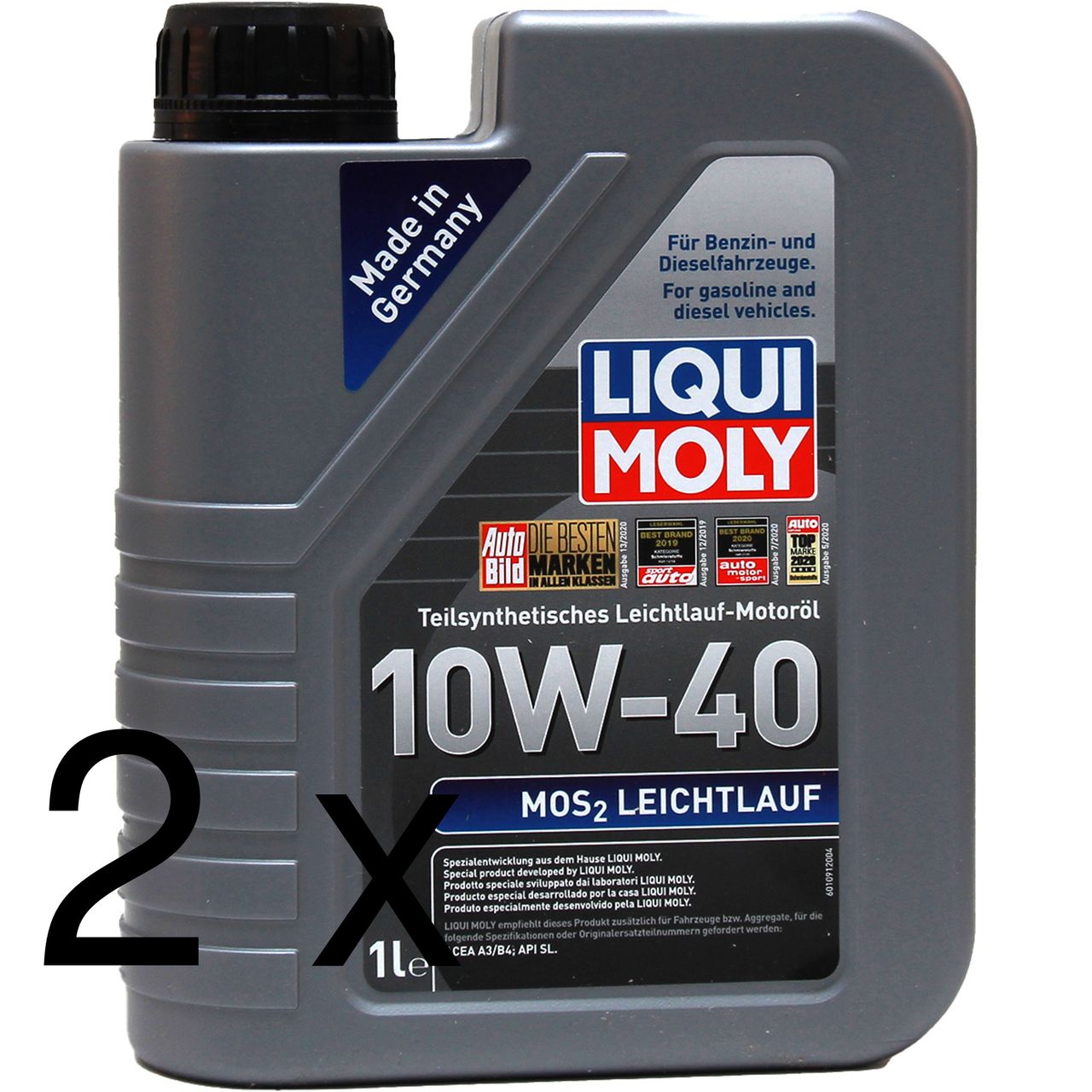 Liqui Moly MoS2 Leichtlauf 10W-40 2x1 Liter Liqui Moly MoS2 Leichtlauf 10W-40 2x1 Liter