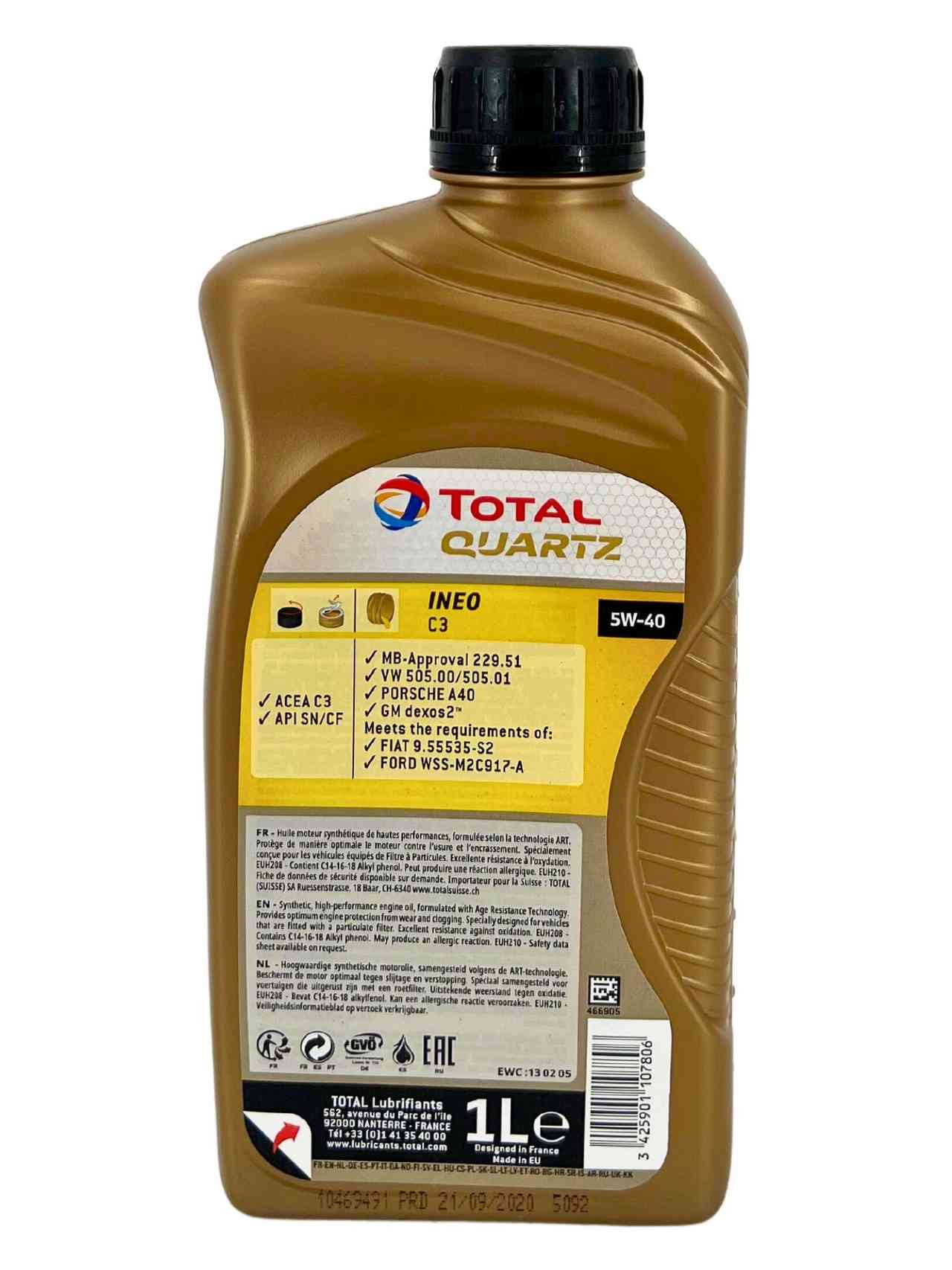 Total Quartz Ineo C3 5W-40 1 Liter