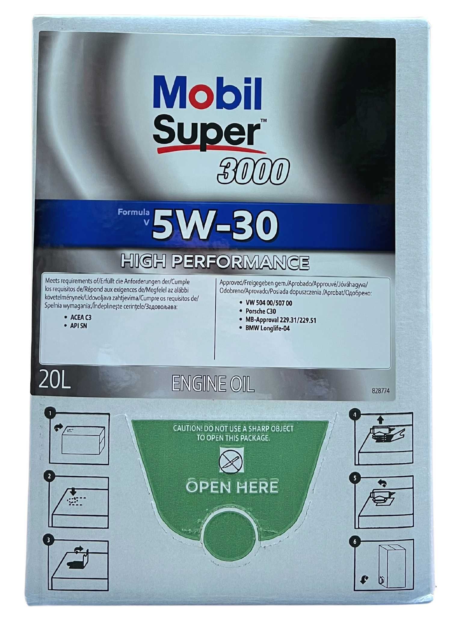 Mobil Super 3000 Formula V 5W-30 20 Liter BAG-IN Box