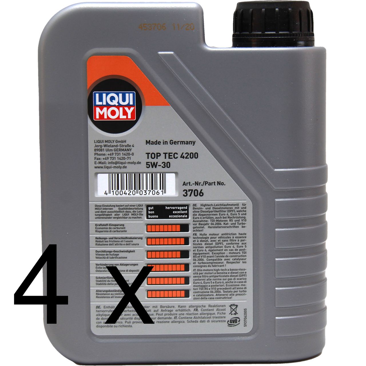 Liqui Moly Top Tec 4200 5W-30 4x1 Liter Liqui Moly Top Tec 4200 5W-30 4x1 Liter