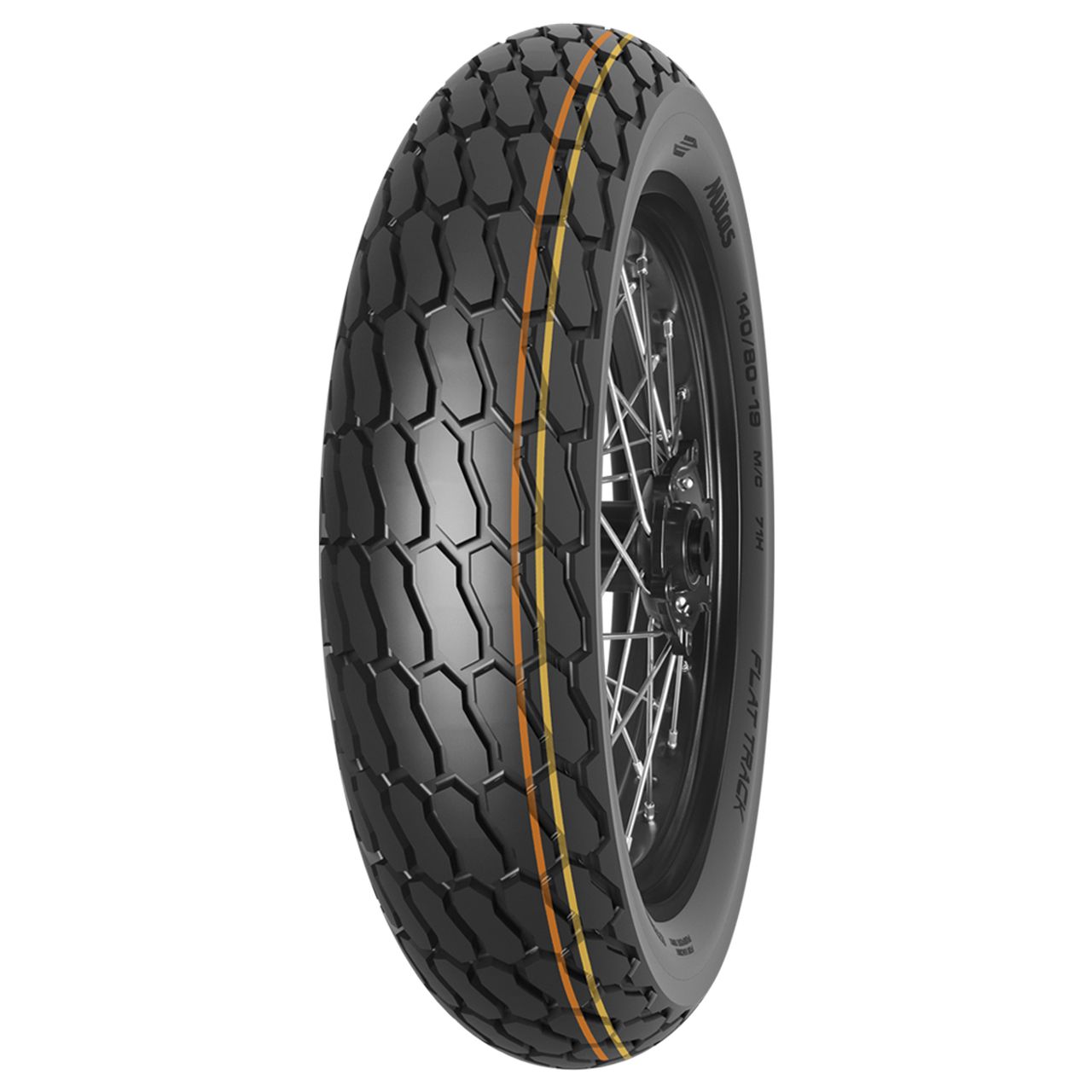 MITAS 130/80 - 19 M/C TT FLAT TRACK SOFT (ORANGE-YELLOW) NHS (27x7-19) (IND)