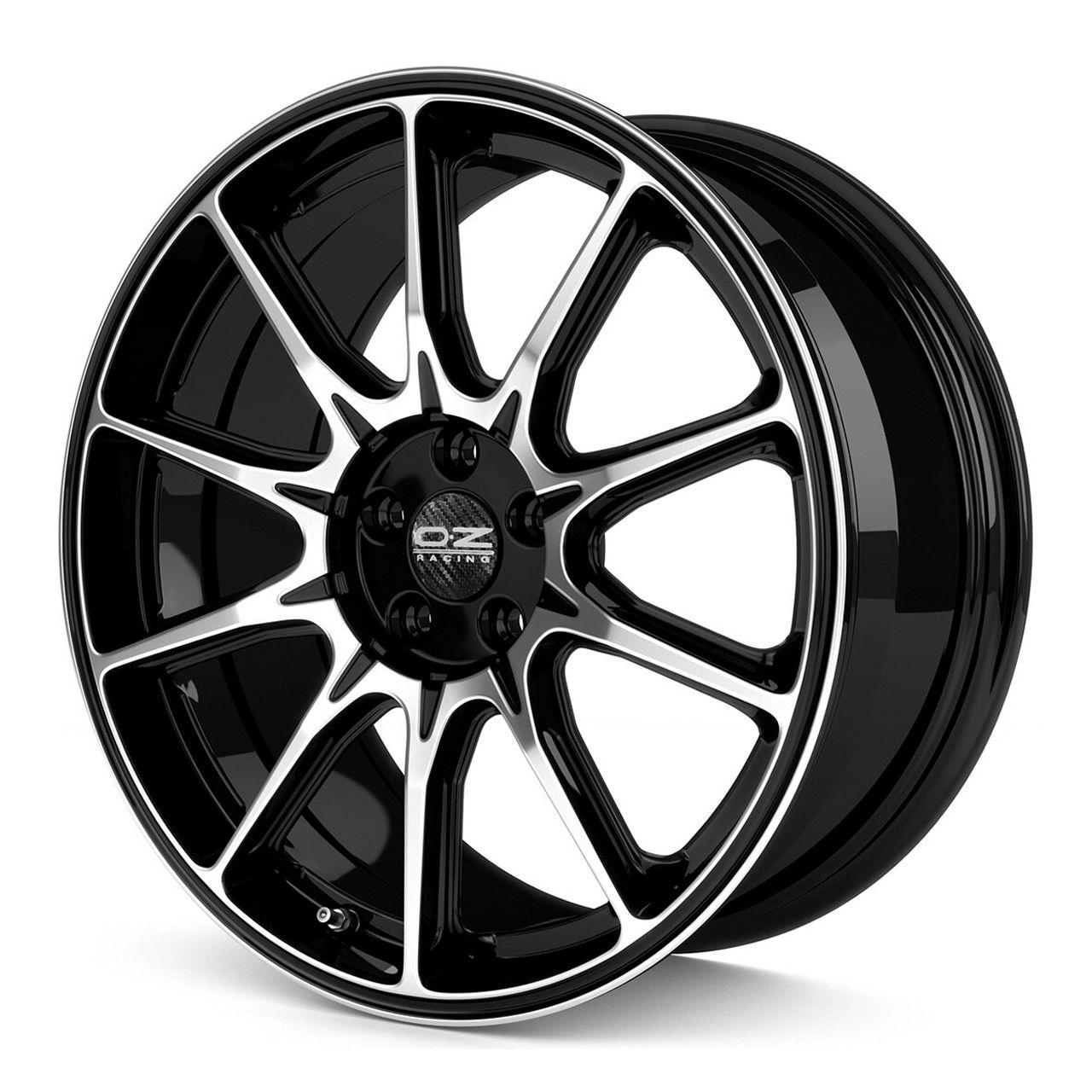 OZ HYPER XT HLT DEEP CONCAVE gloss black diamond cut 10.0Jx22 5x130 ET48