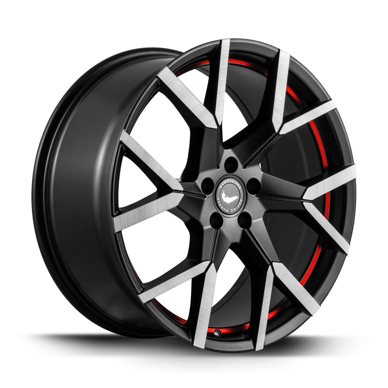 BARRACUDA TZUNAMEE EVO dark Gunmetal brushed undercut Trimline red 9.0Jx20 5x112 ET35