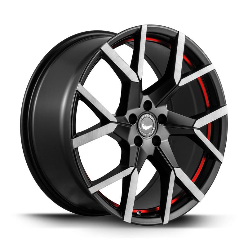 BARRACUDA TZUNAMEE EVO dark Gunmetal brushed undercut Trimline red 9.0Jx20 5x112 ET35